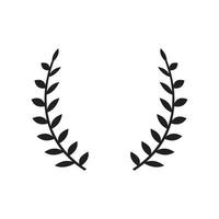 Greek wreaths and heraldic round element with black circular silhouette. set of laurel, fig and olive, victory award icons with leaves and frames illustration for graphic and web design. vector