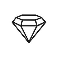 plantilla de icono de vector de diamante color negro editable. ilustración de vector plano de símbolo de icono de vector de diamante para diseño gráfico y web.