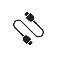 USB cable icon template black color editable. USB cable icon symbol Flat vector illustration for graphic and web design.