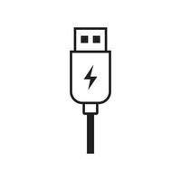 USB charge icon template black color editable. USB charge icon symbol Flat vector illustration for graphic and web design.