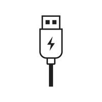 USB charge icon template black color editable. USB charge icon symbol Flat vector illustration for graphic and web design.