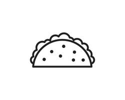 Plantilla de icono de taco en color negro editable. Ilustración de vector plano de símbolo de icono de taco para diseño gráfico y web.