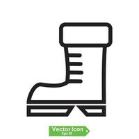 icono de botas. icono de línea de botas vector