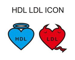 Good and bad cholesterol icon vector