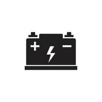 plantilla de icono de vector de batería de coche editable en color negro. Ilustración de vector plano de símbolo de icono de vector de batería de coche para diseño gráfico y web.