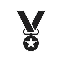 Medal icon template black color editable. Medal icon symbol Flat vector illustration for graphic and web design.