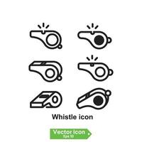 Whistle icon in line style. For your design, logo. Vector illustration. Editable Stroke.