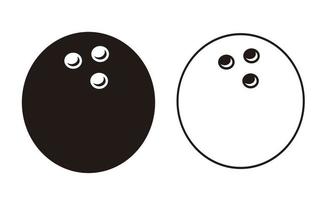 bowling ball Sports balls minimal flat line icon vector