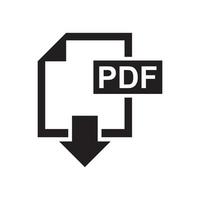 Download pdf icon template black color editable. Download Pdf icon symbol Flat vector sign isolated on white background. Simple logo vector illustration for graphic and web design.