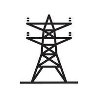 torre eléctrica, plantilla de icono de línea eléctrica aérea color negro editable. torre eléctrica, línea de alimentación aérea icono símbolo ilustración vectorial plana para diseño gráfico y web. vector