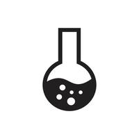 plantilla de icono de vidrio de laboratorio editable en color negro. Ilustración de vector plano de símbolo de icono de vidrio de laboratorio para diseño gráfico y web.