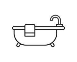 plantilla de icono de bañera editable en color negro. Ilustración de vector plano de símbolo de icono de bañera para diseño gráfico y web.