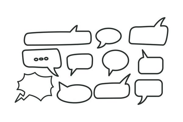 Bubble comic speech set, great design for any purposes. Sticker design. vector illustration