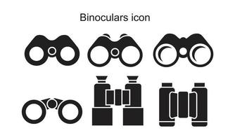 binoculares icono plantilla color negro editable. vector