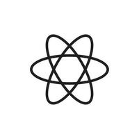 atom sign icon template black color editable. atom sign icon symbol Flat vector illustration for graphic and web design.