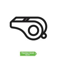 Whistle icon in line style. For your design, logo. Vector illustration. Editable Stroke.