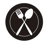 spoon and fork icon vector