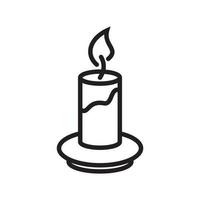 Burning candle in candle stick line icon template black color editable. candle stick line icon symbol Flat vector illustration for graphic and web design.