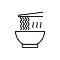 conjunto de iconos de ramen. esquema conjunto de iconos de vector de ramen para diseño web aislado sobre fondo blanco