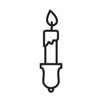 Burning candle in candle stick line icon template black color editable. candle stick line icon symbol Flat vector illustration for graphic and web design.