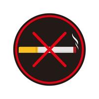 icono de señal de advertencia de no fumar. vector
