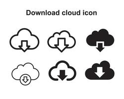 Download Cloud icon template black color editable. Download Cloud icon symbol Flat vector illustration for graphic and web design.