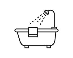 plantilla de icono de bañera editable en color negro. Ilustración de vector plano de símbolo de icono de bañera para diseño gráfico y web.