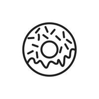 plantilla de icono de donas editable en color negro. ilustración de vector plano de símbolo de icono de donas para diseño gráfico y web.