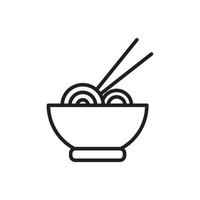 conjunto de iconos de ramen. esquema conjunto de iconos de vector de ramen para diseño web aislado sobre fondo blanco