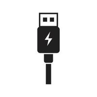 WebUSB charge icon template black color editable. USB charge icon symbol Flat vector illustration for graphic and web design.
