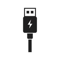 WebUSB charge icon template black color editable. USB charge icon symbol Flat vector illustration for graphic and web design.