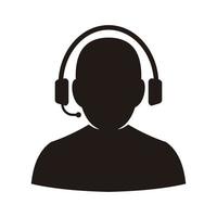 telemarketers icon, Customer Service Icon User With Headphone. vector