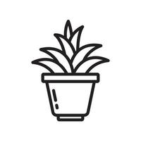 plantilla de icono de cactus y maceta suculenta editable en color negro. Ilustración de vector plano de símbolo de icono de olla suculenta y cactus para diseño gráfico y web.