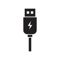 WebUSB charge icon template black color editable. USB charge icon symbol Flat vector illustration for graphic and web design.