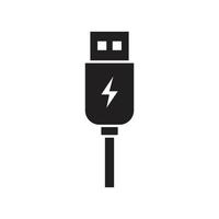 WebUSB charge icon template black color editable. USB charge icon symbol Flat vector illustration for graphic and web design.