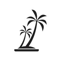 plantilla de icono de palmera color negro editable. Ilustración de vector plano de símbolo de icono de palmera para diseño gráfico y web.