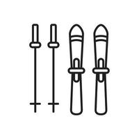 Skis icon template black color editable.  Skis icon symbol Flat vector illustration for graphic and web design.