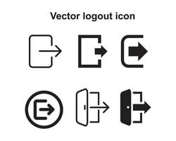 plantilla de icono de cierre de sesión vectorial editable en color negro. Ilustración de vector plano de símbolo de icono de cierre de sesión para diseño gráfico y web.