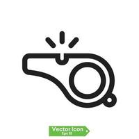 Whistle icon in line style. For your design, logo. Vector illustration. Editable Stroke.