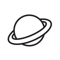 espacio y planeta icono símbolo vector plano signo aislado sobre fondo blanco. ilustración de vector de logotipo simple para diseño gráfico y web.