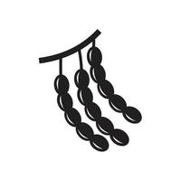 frijoles de soja, plantilla de icono de línea de guisantes vectoriales color negro editable. habas de soja, ilustración de vector plano de símbolo de icono de línea de guisantes vectoriales para diseño gráfico y web.