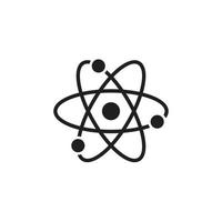 plantilla de icono de signo de átomo editable en color negro. átomo signo icono símbolo plano vector ilustración para diseño gráfico y web.