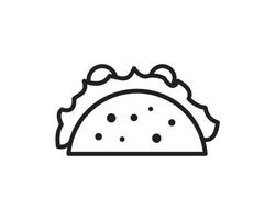 Plantilla de icono de taco en color negro editable. Ilustración de vector plano de símbolo de icono de taco para diseño gráfico y web.