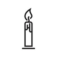 Burning candle in candle stick line icon template black color editable. candle stick line icon symbol Flat vector illustration for graphic and web design.