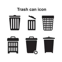 Trash can Icon template black color editable. Trash can Icon symbol Flat vector illustration for graphic and web design.