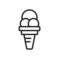 plantilla de icono de helado color negro editable. Ilustración de vector plano de símbolo de helado para diseño gráfico y web.