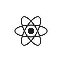 plantilla de icono de signo de átomo editable en color negro. átomo signo icono símbolo plano vector ilustración para diseño gráfico y web.