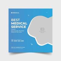 Medical social media post and web banner template Free Vector