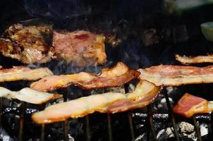 crispy bacon barbecue in summer photo