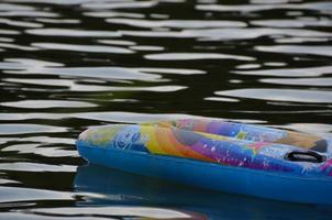 inflatable mattress on the lake photo